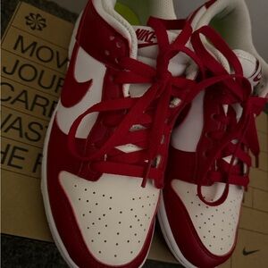 Nike Red and White Dunks